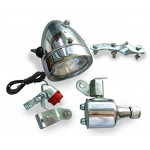 Φανάρι Ασημί  Δυναμού  Εμπρόσθιο - Οπίσθιο  και Δυναμό 12V-6W Σετ με βάση στήριξης 