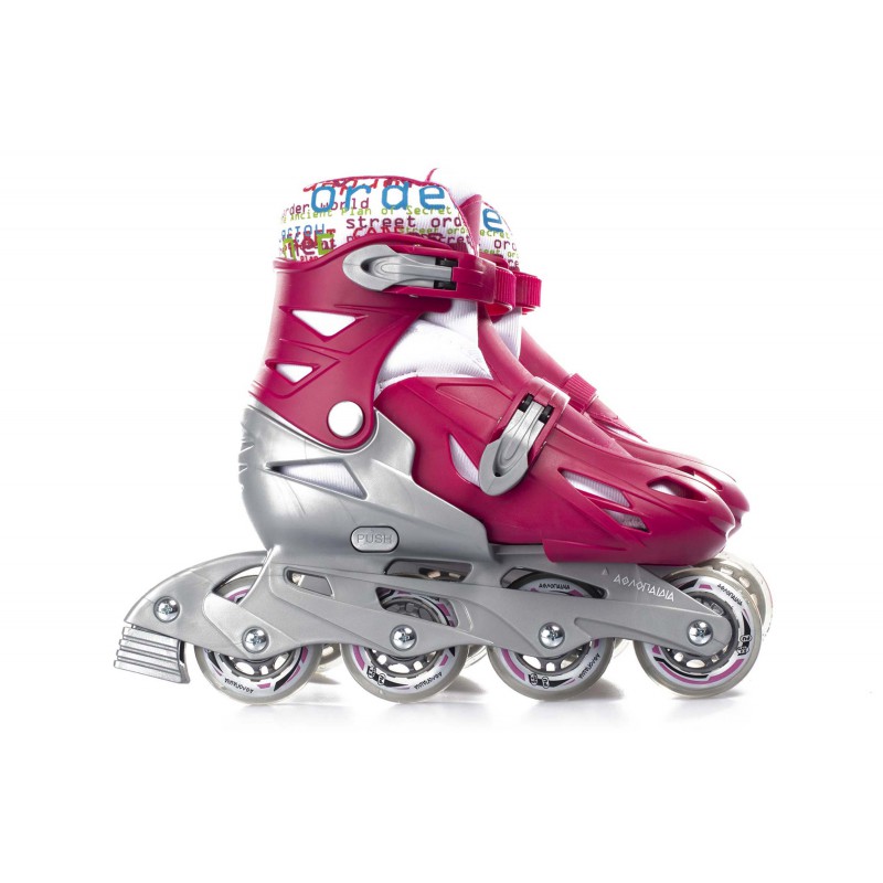 Πατίνια Roller Skates Inline Skates Αυξομειούμενα Γκρί - Φούξια  size 39-42 Πατίνια Roller Skates Inline Skates Αυξομειούμενα Γκρί - Φούξια  size 39-42