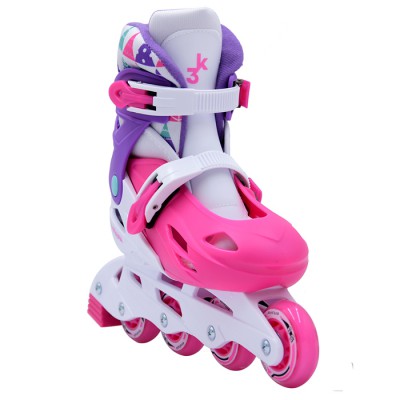 Πατίνια Roller Skates Inline Skates Αυξομειούμενα  Λευκό-Φουξ - Roz  size 31-34
