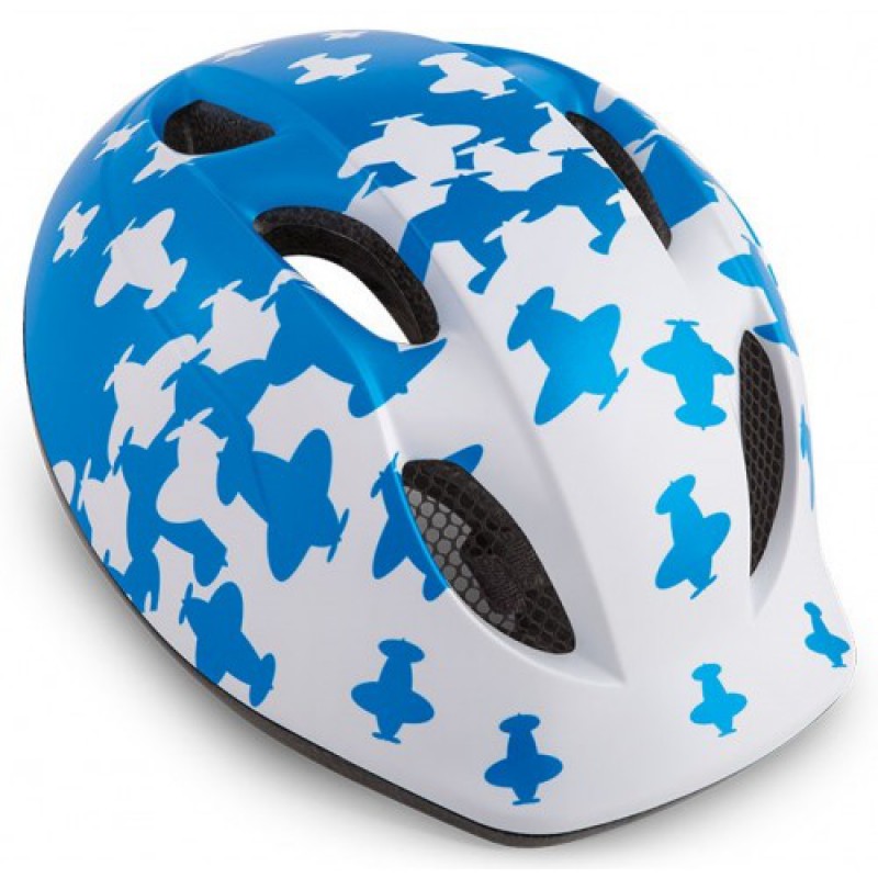 Κράνος Παιδικό  Αυξομειούμενο - MET Super body white blue airplanes (Medium : 52-57)