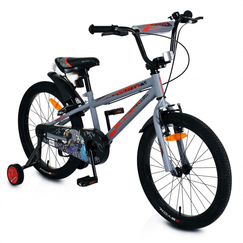 Ποδήλατο  Παιδικό Byox Master Grey V - Brake  (Με βοηθητικές και κουδούνι - παγουράκι)