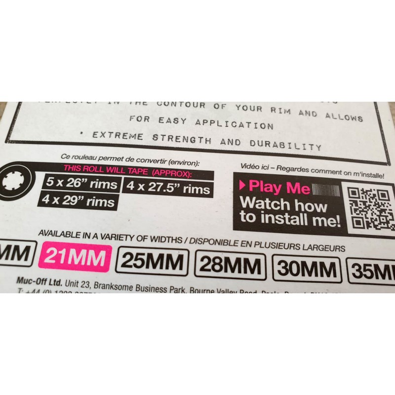 Ταινία MAC OFF Tubeless Rim Tape 21mm Ταινία MAC OFF Tubeless Rim Tape 21mm