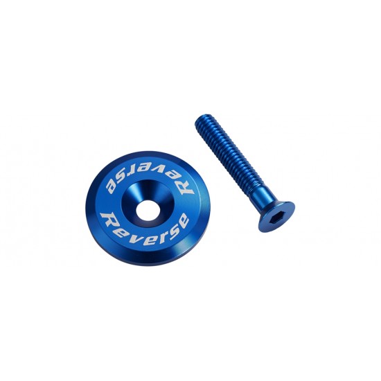 Reverse alloy top cap with alloy screw ahead set ultra light  Blue