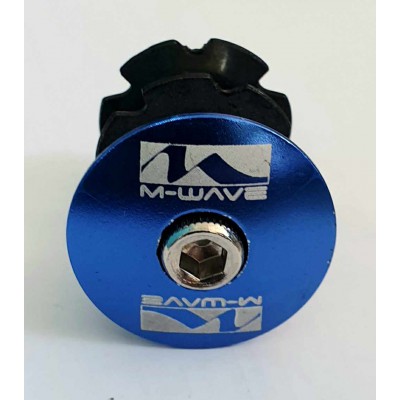 m-wave top cap with screw ahead set  blue
