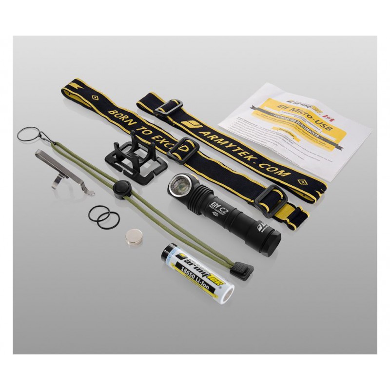 Εμπρόσθιο Φως-Φως κεφαλής  Armytek Elf C2 Micro-USB XP-L White Εμπρόσθιο Φως-Φως κεφαλής  Armytek Elf C2 Micro-USB XP-L White