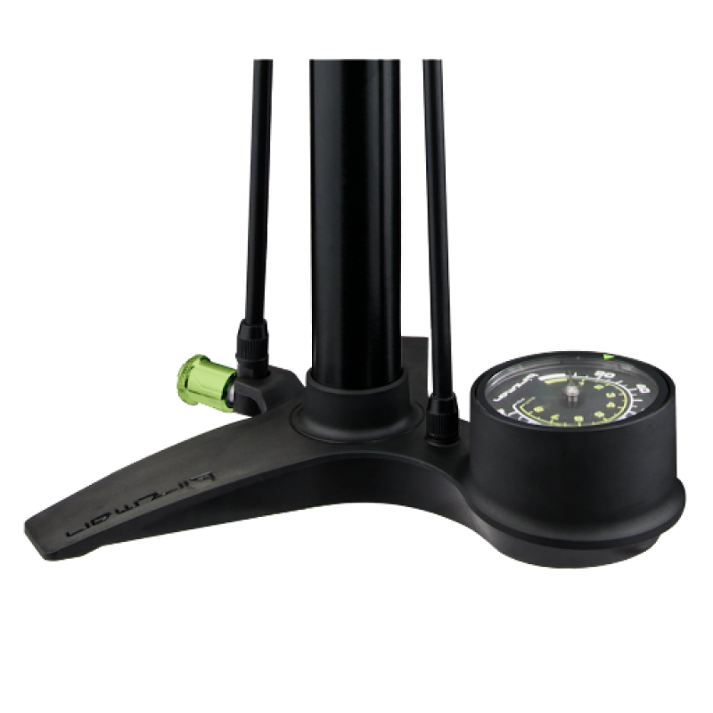 Τρόμπα δαπέδου BIRZMAN Maha Push & Twist MTB II pump AV/FV black με μανόμετρο 120psi/9bar Τρόμπα δαπέδου BIRZMAN Maha Push & Twist MTB II pump AV/FV black με μανόμετρο 120psi/9bar