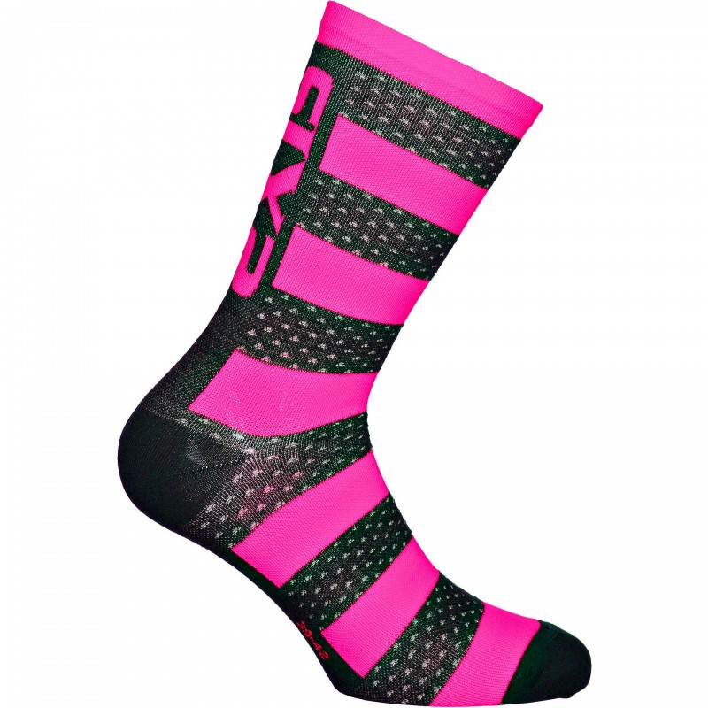 SIXS Luxury Merino Κάλτσες  black - fuxia  35-38